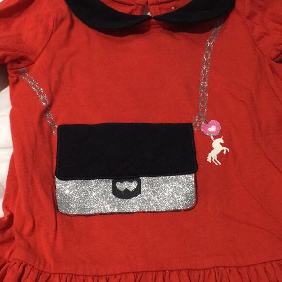 Children’s place 18-24m Red dress w/purse graphic - Picture 3 of 7
